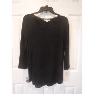 Rose + Olive Women's Top Black 3/4 Length Sleeve Size Large